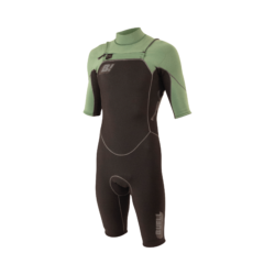 RB1 SPRING SUIT 2mm MANGA CURTA - CHEST-ZIPPER - PRETO/OLIVA mans