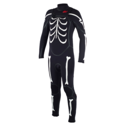 RB1 RUBBER BONE 3/2 MANGA COMPRIDA - CHEST-ZIPPER - PRETO/BRANCO mans